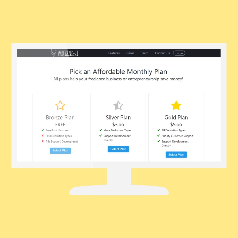 WriteKnight Tax App Website